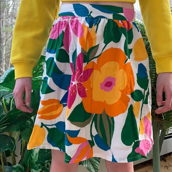 Crazy 8 Mini Skirt, Floral Skirt, Bold Flowers Skirt, Colorful Skirt - Picture 7 of 8